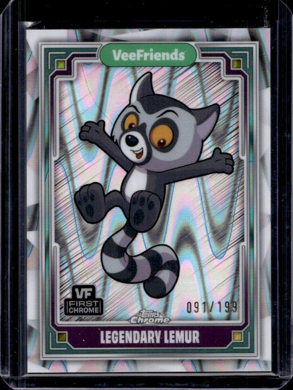 Legendary Lemur 2025 Topps Chrome VeeFriends #52 RayWave Refractor /199 RAW