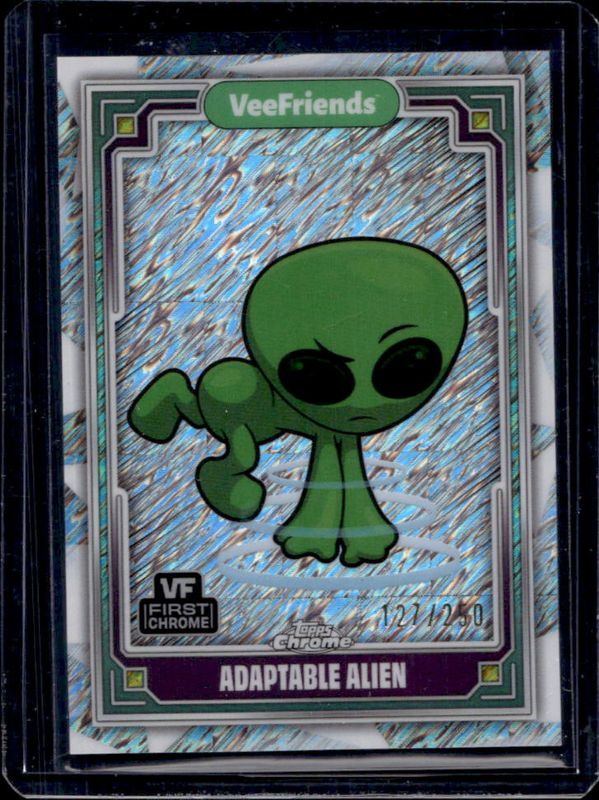 Adaptable Alien 2025 Topps Chrome VeeFriends #6 Shimmer Refractor /250 RAW