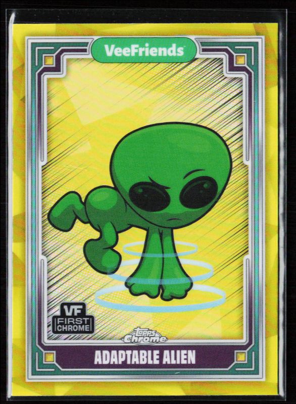 Adaptable Alien 2025 Topps Chrome VeeFriends #6 Yellow Refractor RAW