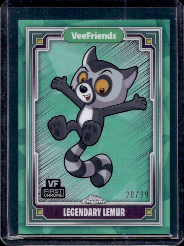 Legendary Lemur 2025 Topps Chrome VeeFriends #52 VeeFriends Green Refractor /99 RAW