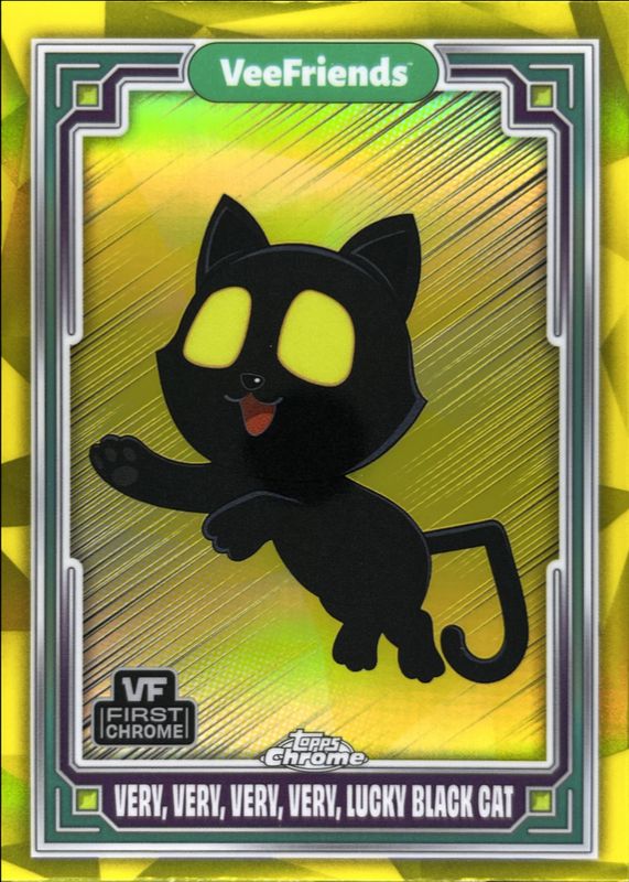 Very, Very, Very, Very Lucky Black Cat 2025 Topps Chrome VeeFriends #3 Yellow Refractor RAW