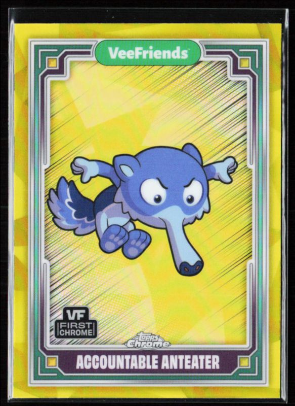 Accountable Anteater 2025 Topps Chrome VeeFriends #19 Yellow Refractor RAW
