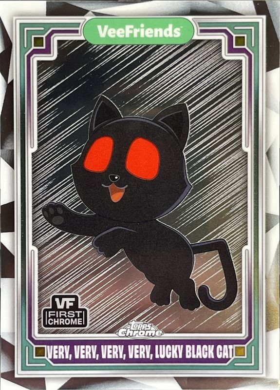 Very, Very, Very, Very Lucky Black Cat 2025 Topps Chrome VeeFriends #3 Black Cat Eye Variations - Red Eyes RAW