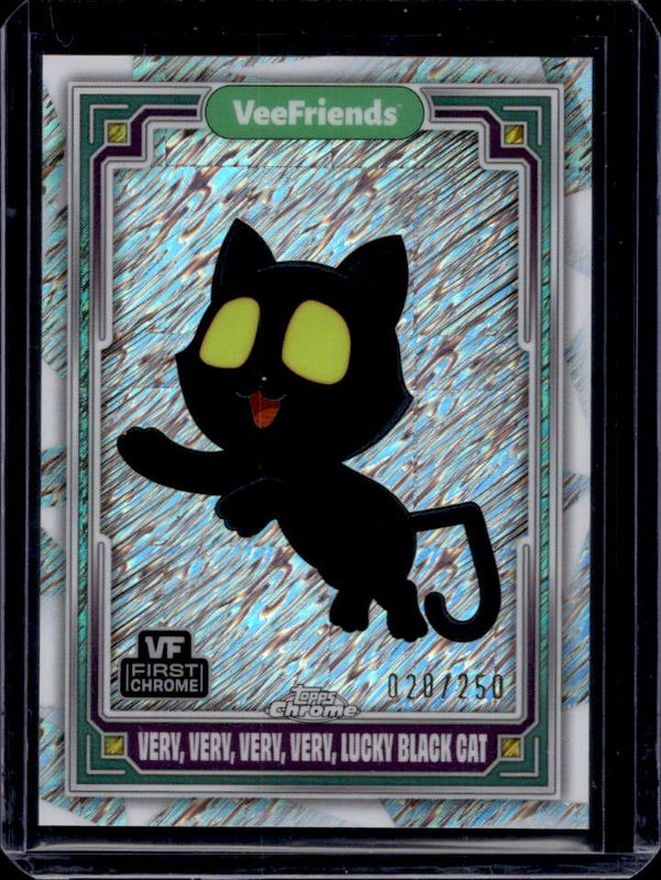 Very, Very, Very, Very Lucky Black Cat 2025 Topps Chrome VeeFriends #3 Shimmer Refractor /250 RAW