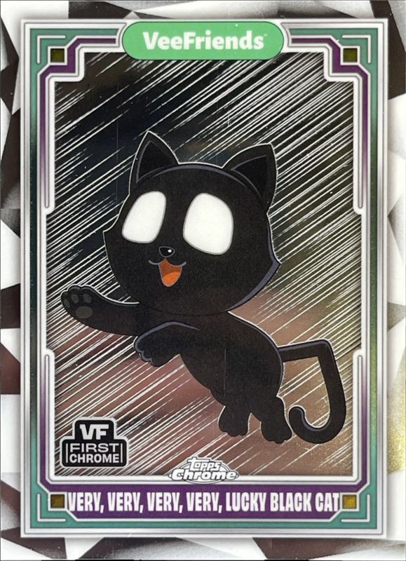 Very, Very, Very, Very Lucky Black Cat 2025 Topps Chrome VeeFriends #3 Black Cat Eye Variations - White Eyes RAW