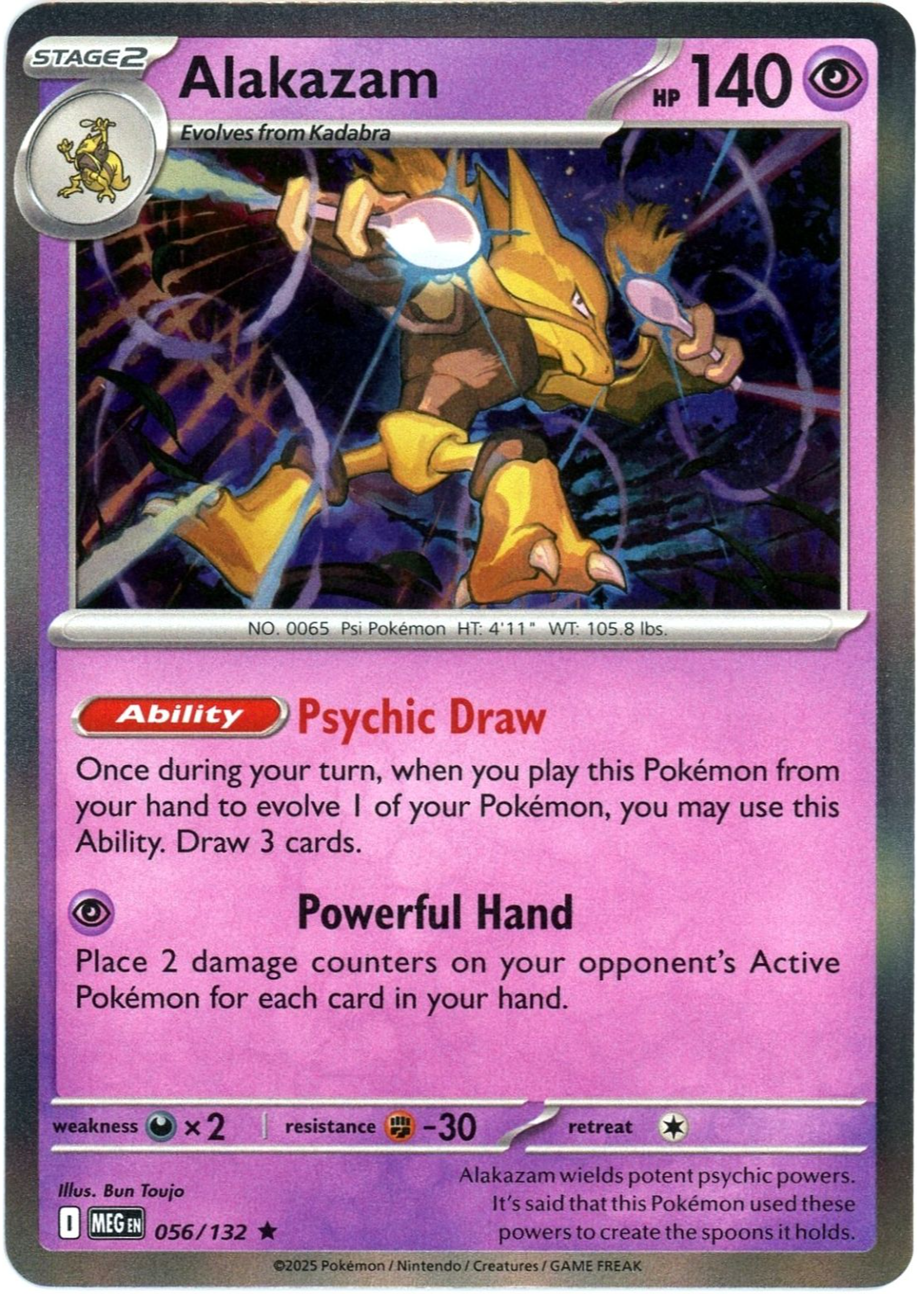Alakazam 2025 Mega Evolution #056/132 Holo Price Guide - Sports