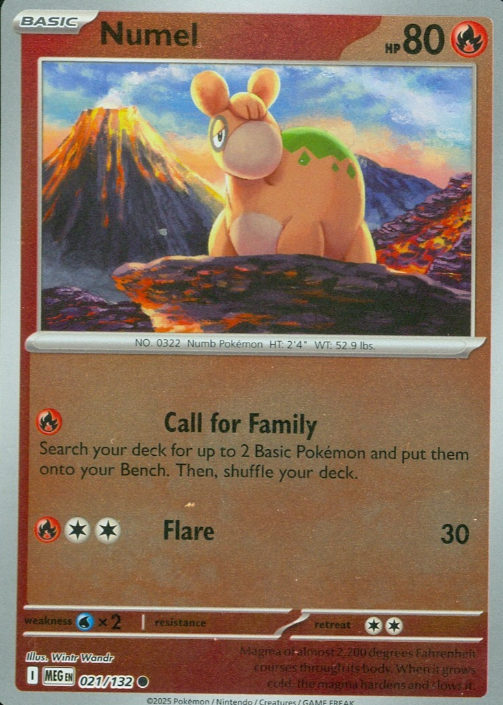 Numel 2025 Mega Evolution #021/132 Reverse Holo Price Guide - Sports ...