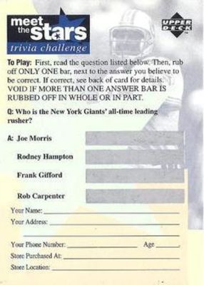 1996 Upper Deck #70 Meet The Stars Trivia Challenge