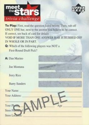 1996 Upper Deck Meet the Stars Trivia Challenge Samples