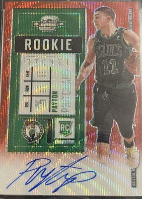 2020 Contenders Optic #140 Rookie Ticket Auto - Red Wave (Black Jersey)