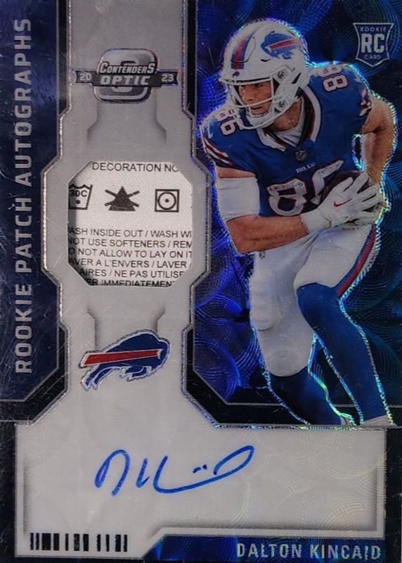 Dalton Kincaid 2023 Contenders Optic #RPA-DK Rookie Patch Auto - Black Scope /10 RAW