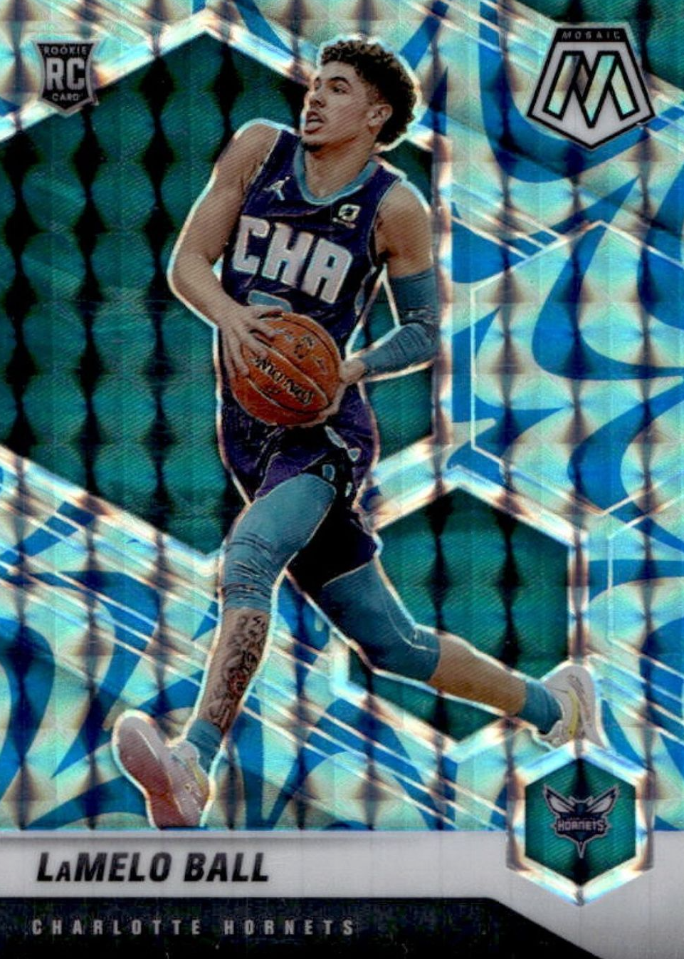 まっQ　最終値下演奏会　薄水色紫ビーズ刺繍 blue lamé 11号約L LaMelo Ball 2020 Mosaic #202 Reactive Blue Price Guide - Sports