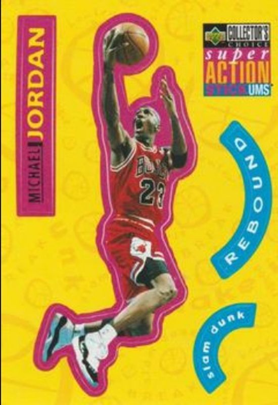 Michael Jordan 1996 Upper Deck Collector's Choice Italian #S30 Super Action Stick 'Ums RAW