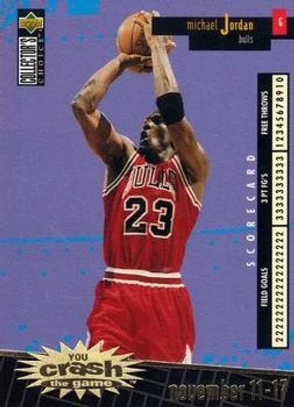 Michael Jordan 1996 Upper Deck Collector's Choice Italian #C30a You Crash the Game Scoring - Gold RAW