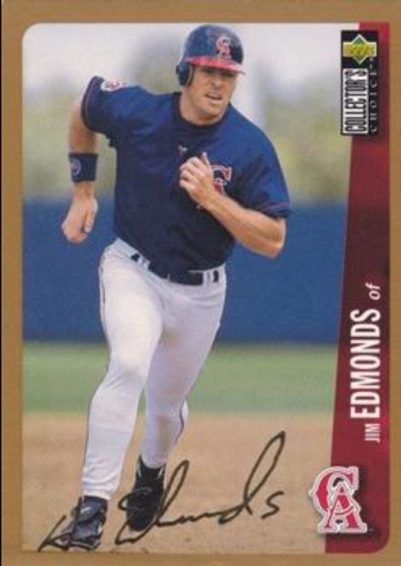 Jim Edmonds 1996 Upper Deck Collector's Choice #71 Gold Signatures RAW