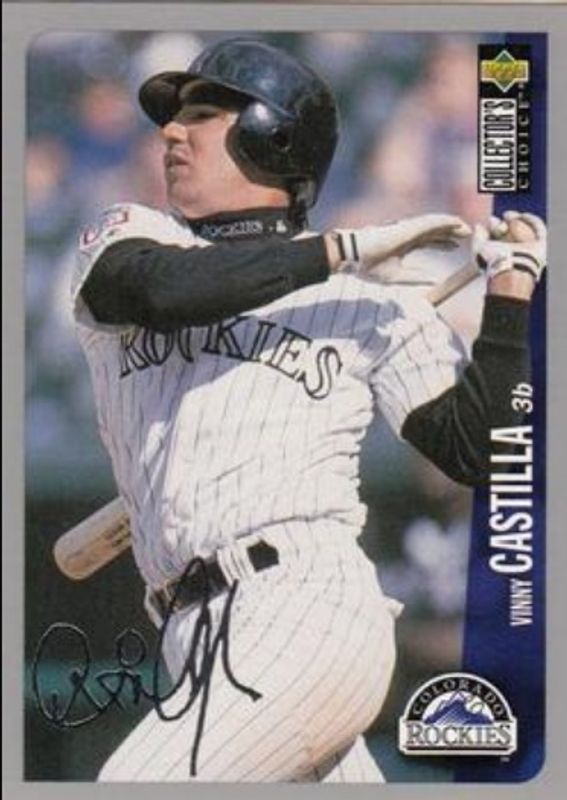 Vinny Castilla 1996 Upper Deck Collector's Choice #136 Silver Signatures RAW
