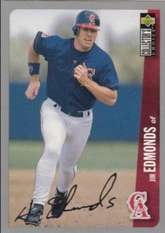 Jim Edmonds 1996 Upper Deck Collector's Choice #71 Silver Signatures RAW
