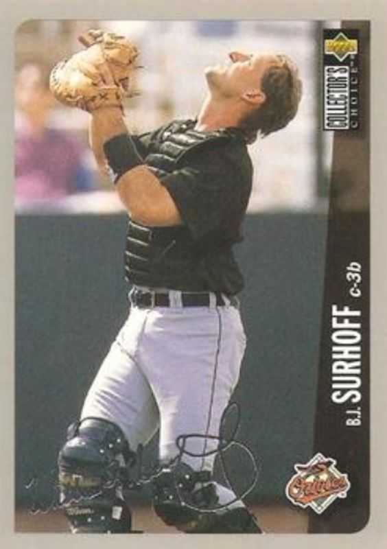 BJ Surhoff 1996 Upper Deck Collector's Choice #469 Silver Signatures RAW