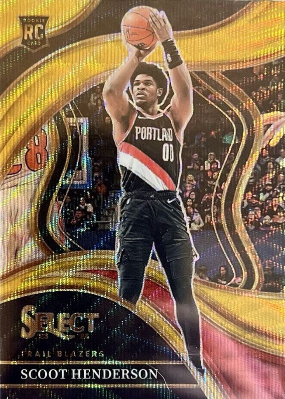 Scoot Henderson 2023 Select #269 Courtside Gold Wave /10 Rookie RAW
