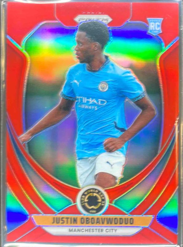 Justin Oboavwoduo 2025 Prizm Club World Cup #138 Red /199 RAW