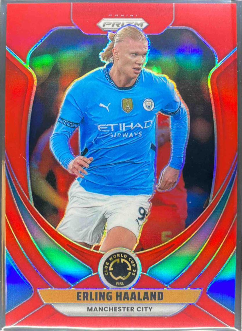 Erling Haaland 2025 Prizm Club World Cup #136 Red /199 Price Guide