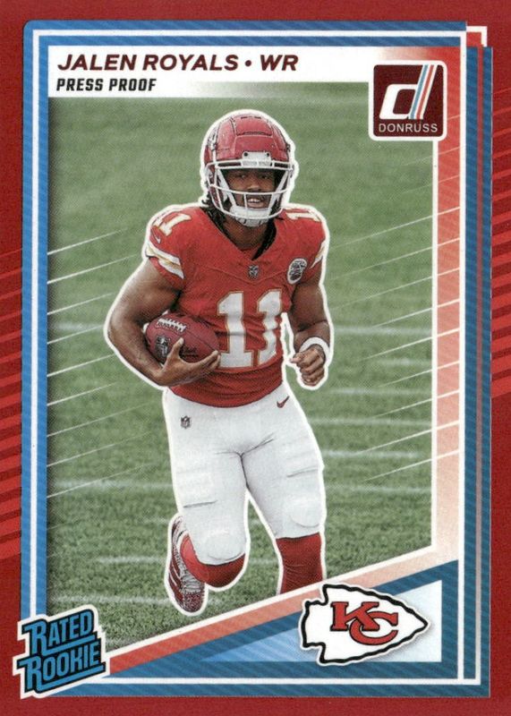 Jalen Royals 2025 Donruss #321 Press Proof Red Rookie RAW