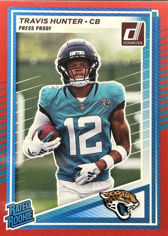 Travis Hunter 2025 Donruss #301 Press Proof Red Rookie RAW