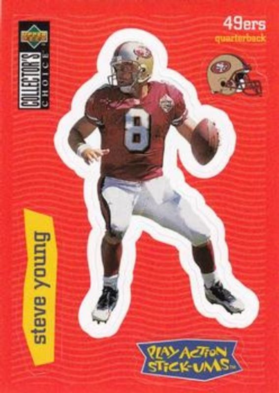 Steve Young 1997 Upper Deck Collector's Choice #S3 Play Action Stick Ums RAW