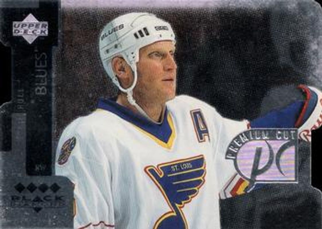 Brett Hull 1997 UD Black Diamond #PC18 Premium Cut Quadruple Diamond Horizontal RAW