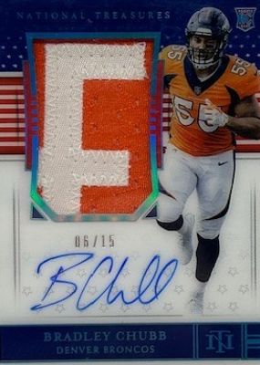 2018 National Treasures #200 Rookie Patch Auto - Stars & Stripes /15