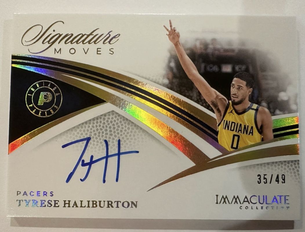 Tyrese Haliburton 2024 Immaculate #ISM-THB Immaculate Signatures Moves /49 RAW
