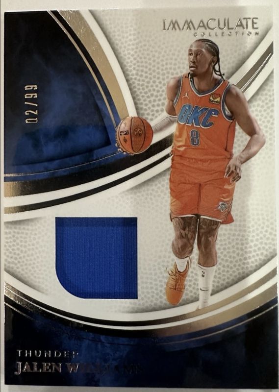 Jalen Williams 2024 Immaculate #MAT-JLN Materials /99 RAW