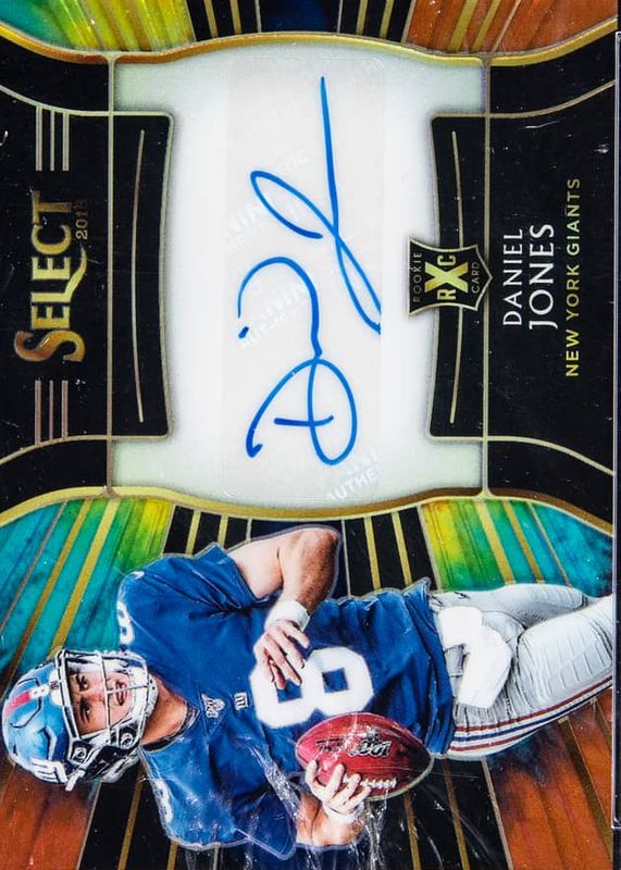 Daniel Jones 2018 Select #325 XRC Prizm Autographs - Tie-Dye /25 PSA 10