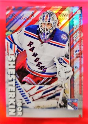 2022 Topps Chrome NHL Sticker Collection #334 Red Refractor /5