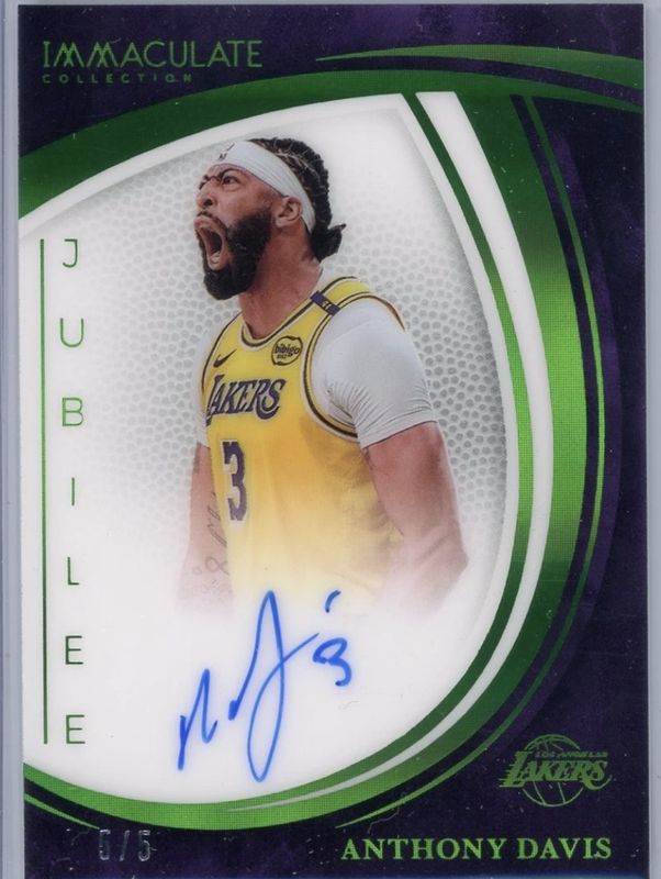 Anthony Davis 2024 Immaculate #JS-VIS Jubilee Signatures - Green /5 RAW