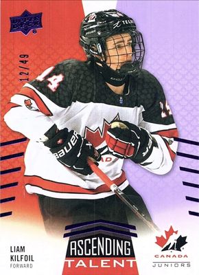 2025 Upper Deck Team Canada Juniors #AT-13 Ascending Talent - Purple /49