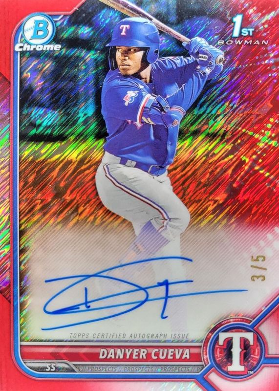 2022 Bowman Chrome #CPA-DCA Prospect Auto - Red Shimmer Refractor /5 (1st)