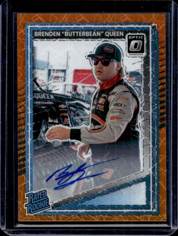 2025 Donruss NASCAR #95 Base Optic Rated Rookie Signatures - Orange Velocity