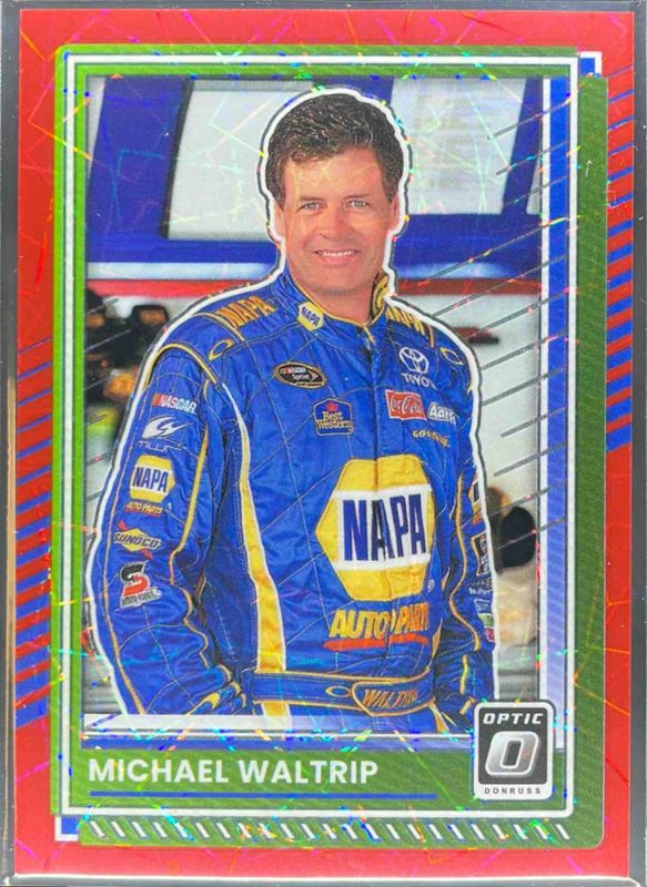Michael Waltrip 2025 Donruss NASCAR #46 Base Optic - Red Velocity /199 RAW