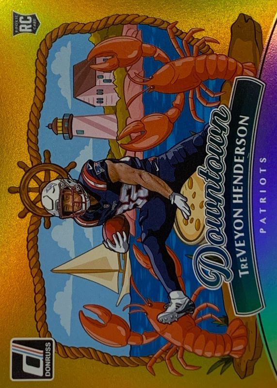 TreVeyon Henderson 2025 Donruss #15 Downtown Horizontal - Gold /10 Rookie RAW