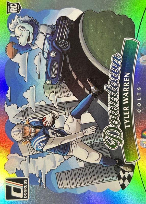 Tyler Warren 2025 Donruss #18 Downtown Horizontal /(SSP) Rookie RAW
