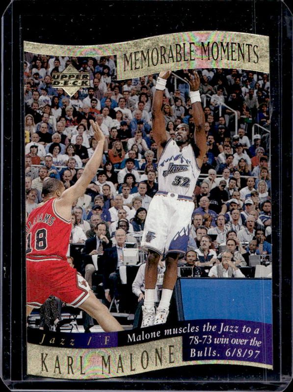 Karl Malone 1997 Collector's Choice #7 Memorable Moments RAW