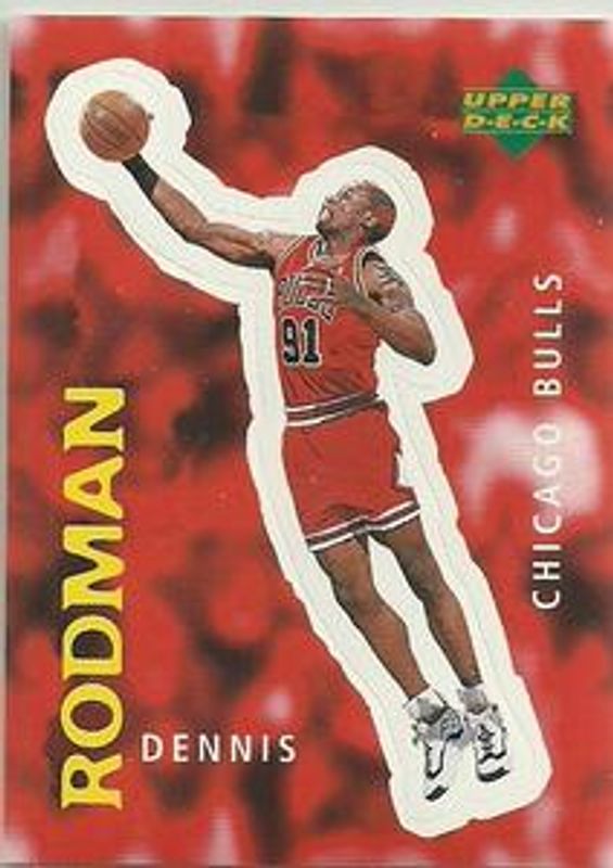 Dennis Rodman 1997 Upper Deck NBA Stickers (European) #201 Base RAW