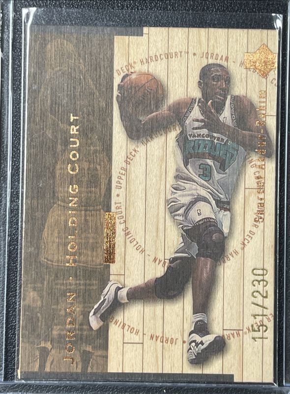 Michael Jordan / Shareef Abdur-Rahim 1998 Upper Deck Hardcourt #J28 Jordan Holding Court Bronze /230 RAW