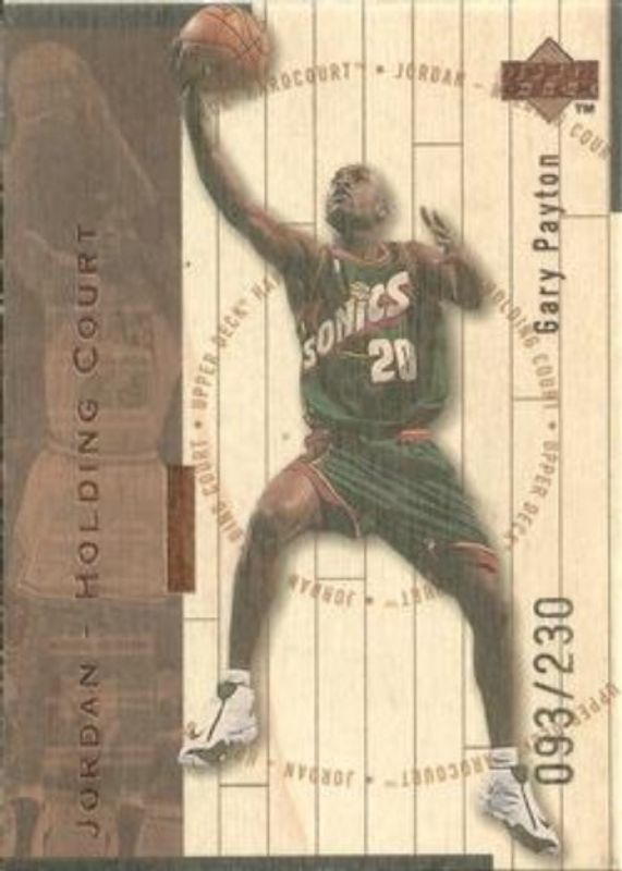 Gary Payton / Michael Jordan 1998 Upper Deck Hardcourt #J25 Jordan Holding Court Bronze /230 RAW