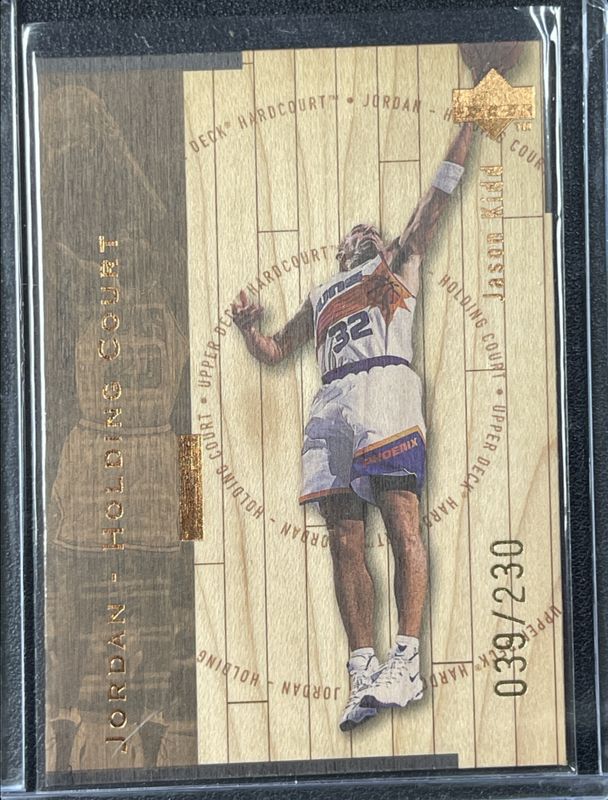 Jason Kidd / Michael Jordan 1998 Upper Deck Hardcourt #J21 Jordan Holding Court Bronze /230 RAW