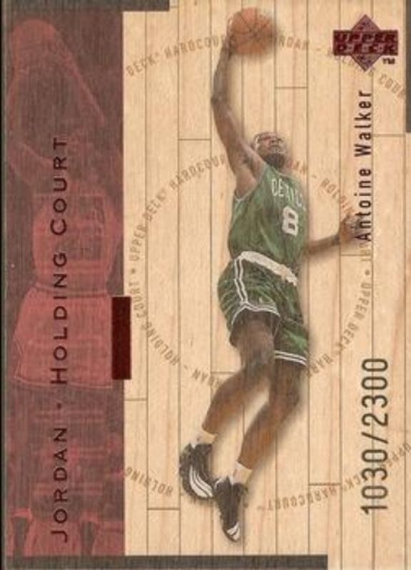 Antoine Walker / Michael Jordan 1998 Upper Deck Hardcourt #J2 Jordan Holding Court Red /2300 RAW
