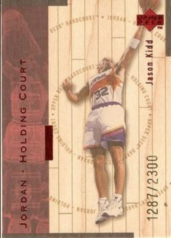 Jason Kidd / Michael Jordan 1998 Upper Deck Hardcourt #J21 Jordan Holding Court Red /2300 RAW