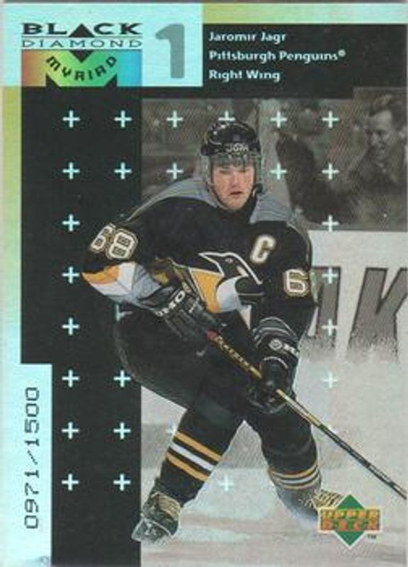 Jaromir Jagr 1998 UD Black Diamond #M18 Myriad /1500 RAW
