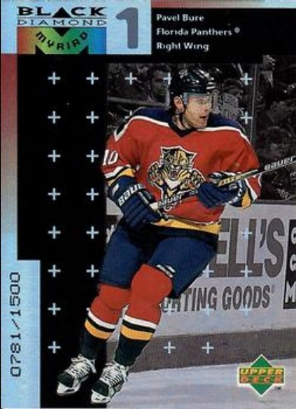 Pavel Bure 1998 UD Black Diamond #M10 Myriad /1500 RAW